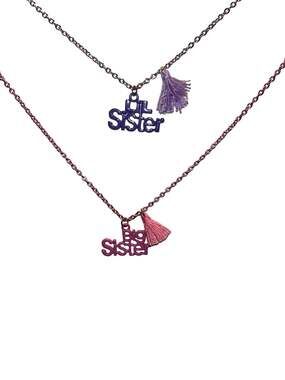 Big Sister & Lil Sister Tassel Necklace Friendship Set of 2